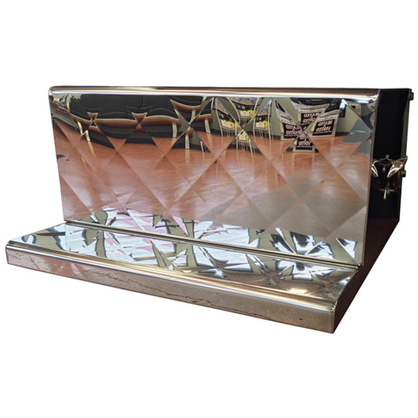 CSM SS Battery / Tool Box W/ Quilted Pattern And Lower Step For Peterbilt 378, 379, 388, 389, 389 Glider CSM SS Battery / Tool Box W/ Quilted Pattern And Lower Step For Peterbilt 378, 379, 388, 389, 389 Glider