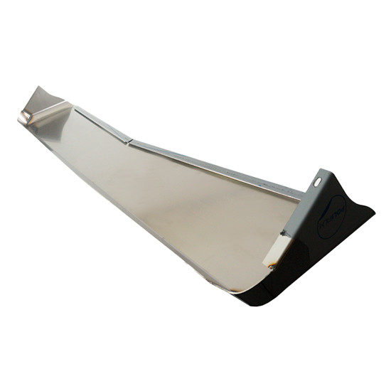 10 to 8 Inch SS Reverse Bowtie Rear Window Visor 16 Gauge  For Peterbilt Day Cab