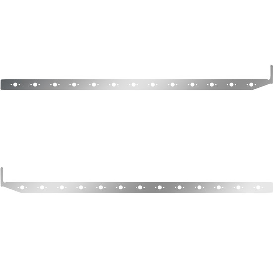 72 Inch Stainless Sleeper Panel W/ Extension W/ 26 P3 Light Holes For Peterbilt 567, 579