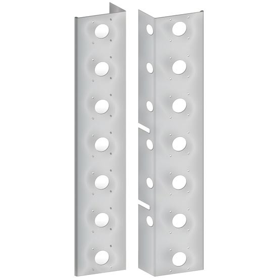 SS Air Cleaner Panels, Rear Mount W/ 14 G2 Style Light Holes For Kenworth W900B, W900L