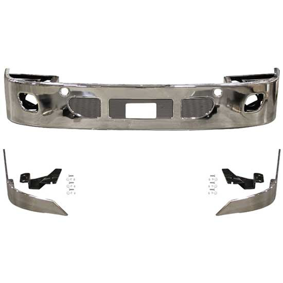 7 Ga SS 14 Inch SBA Bumper W/ Fog Light Cutouts For Freightliner Cascadia