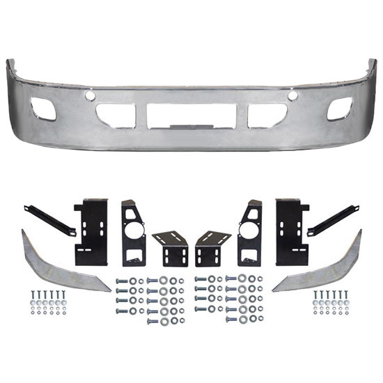 16 Inch Chrome Bumper W/ Recessed Fog Lights For Freightliner Cascadia SBA 113, 125