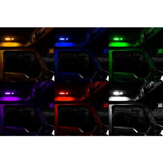 6 Color 9 LED Projector Dome/Cab/Sleeper Light Kit For Kenworth T680 & T880
