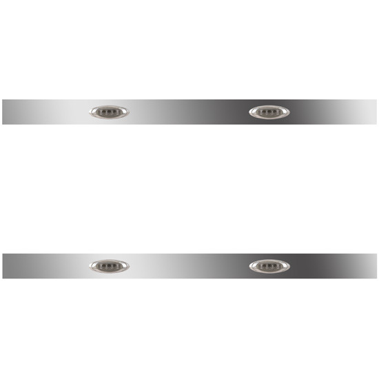 36/44 Inch Stainless Steel Sleeper Panels W/ 4 P1 Amber/Smoked LEDs For Peterbilt