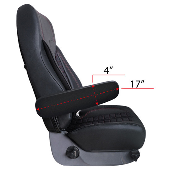 Black Fabric Armrest Cover Set, 31 Inch For Freightliner Cascadia