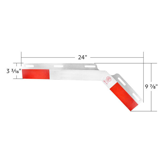 Aluminum 45 Degree Top Flap Plates, 24 Inch W/ Reflectors