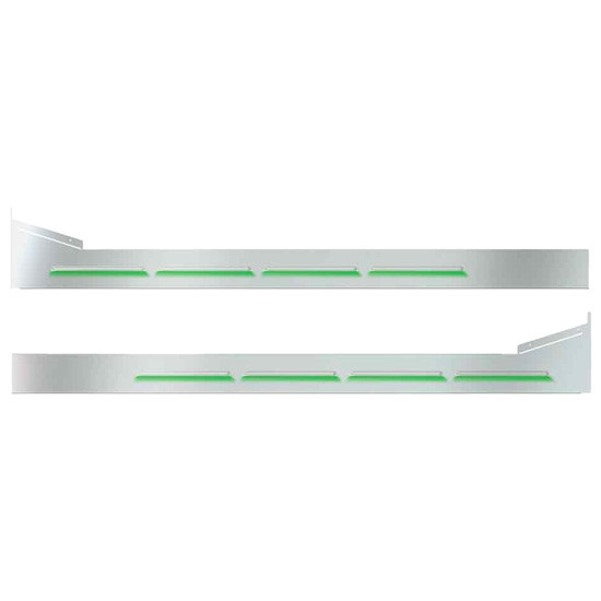 SS Louvered Sleeper/Extension Panel Kit W/ Dual Revolution Glow Trim - Amber to Green For Peterbilt 325