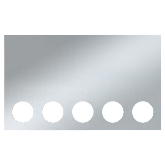 Stainless Steel Rear Center Panel 33 X 3.24 Inch W/ 20 Inch Drop, 5 Round 4 Inch Light Holes & 16 Button 3/4 Inch Light Holes