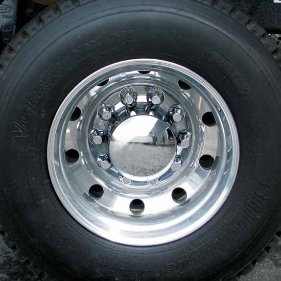 Chrome Plastic Rear Hub Cover W/ Hubcap And 33MM Push On Nut Covers