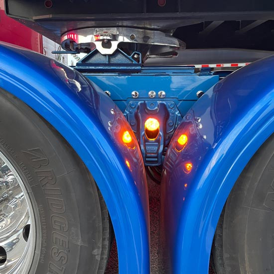 Watermelon Style Suspension Lights - Amber LED/ Amber Lens For Peterbilt Low Air Leaf