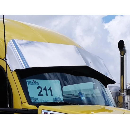 16 To 12 Inch SS Reverse Bowtie Drop Visor, Blind Mount For Kenworth T680, T880, W990, Peterbilt 567, 579