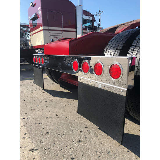 96 Inch 304 Stainless Steel Rear Light Bar W/ Round 4 Inch & 3/4 Inch Light Hole Cutouts