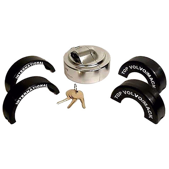 Locking Fuel Cap Cover For Kenworth, International, Mack, Volvo W/ 3 Inch Thread On Caps