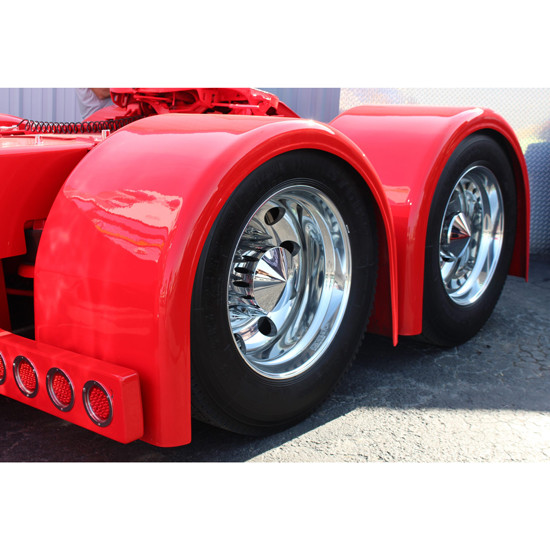 Fiberglass Classic Low Cut Single Hump Fenders, 36 Inch W/ 3 Inch Outside Lip