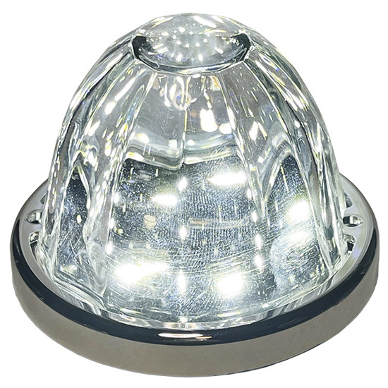 Glass Watermelon Surface Mount Light W/ Chrome Bezel By Valley Chrome