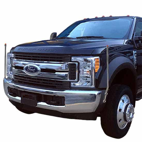 Bores SS LED Bumper Guides - 32 Inch W/ Offset For Ford Steel Bumper