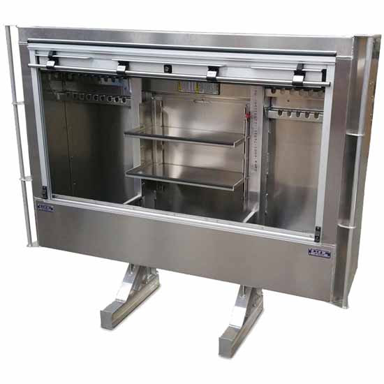Aluminum Cab Rack W/ Roll Up Door & 2 Chain Hangers 78 X 68 Inch
