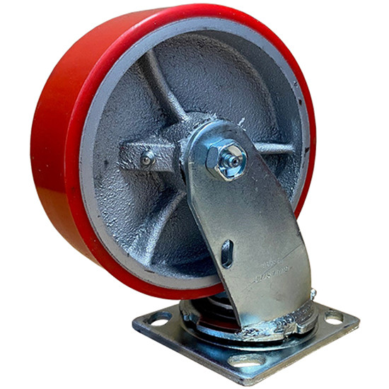 Poly Caster Assembly W/ 6 Inch Wheel Swivel For Premier Trailer Jack 600, 700, 800 Series