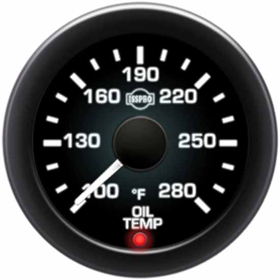 Isspro 2-1/16 Inch Oil Temperature Gauge Kit, 100-280F
