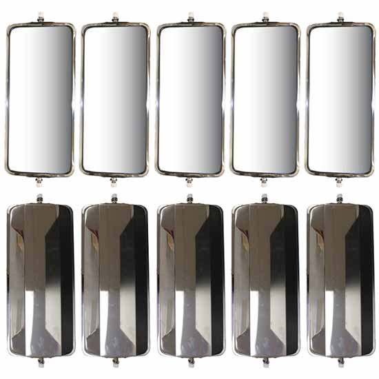 SS Box-Type Side Mirrors, 7 X 16 Inch, 10 Pack