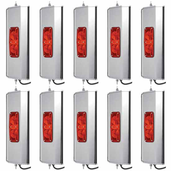 Stainless Steel Box Type WC Mirror  6 Inch X 16 Inch W/ Marker Light- 10 Pack