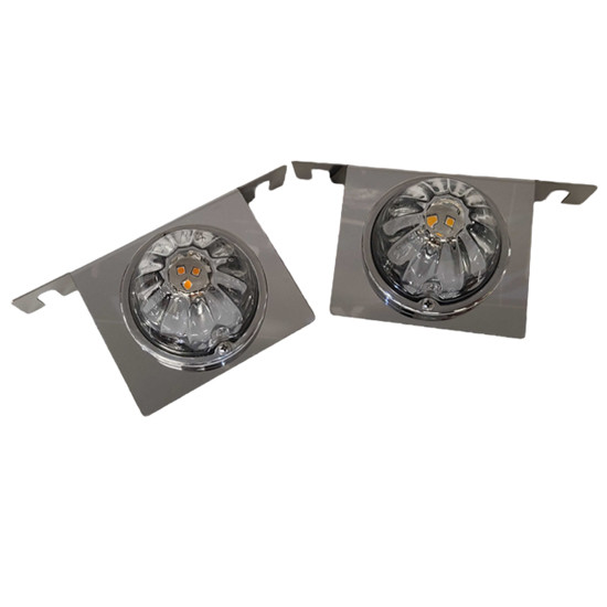 SS Rear Air Cleaner Watermelon Light Brackets For Kenworth W900L W/ 15 Inch Breather