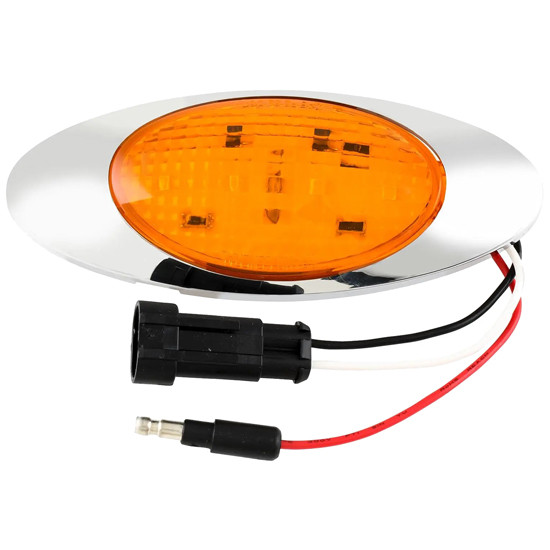 5-5/16 Inch 4 Diode Marker-Turn Light W/ Chrome Bezel