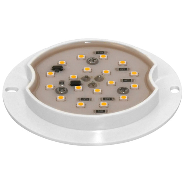 3-1/2 Inch Watermelon 18 Diode Sealed Light Base, Dual Function W/ Amber And Red Options
