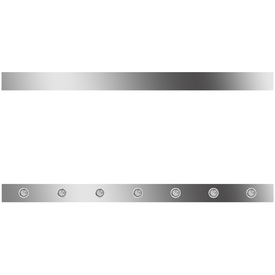 4 Inch Stainless Steel Sleeper Panels W/ 14 - 3/4 Inch Round Amber/Clear Downglow LEDs