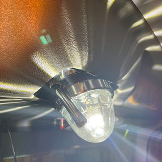 SS Interior Light Bracket with Single Watermelon Light Hole and Toggle Switch  For Peterbilt 378, 379, 388, 389