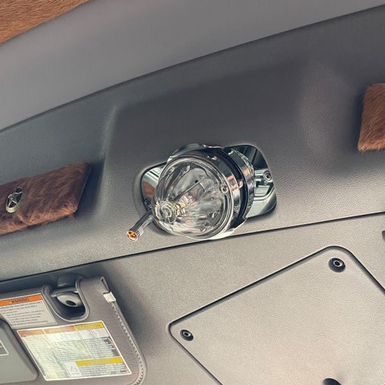 SS Interior Light Bracket with Single Watermelon Light Hole and Toggle Switch  For Peterbilt 378, 379, 388, 389