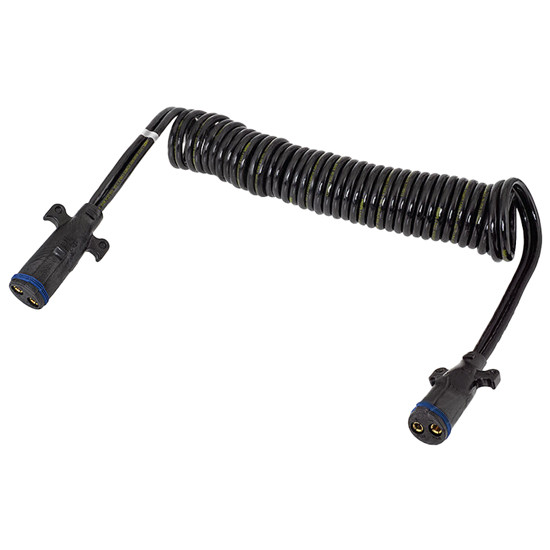 15 Ft Coiled Dual Pole Liftgate Cable M2 Plugs - 2 Gauge - 25-26276