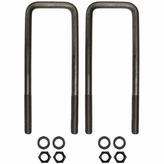 BESTfit Square U Bolt Kit 3/4 In-16 X 4in X 12.875 Inch Grade 8 For Blue Bird, Freightliner