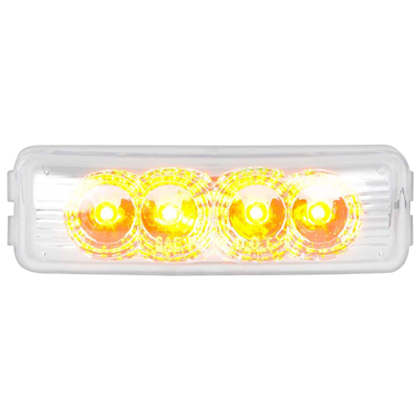Medium Rectangular Spyder Marker Light - Amber LED / Clear Lens 12 Volt