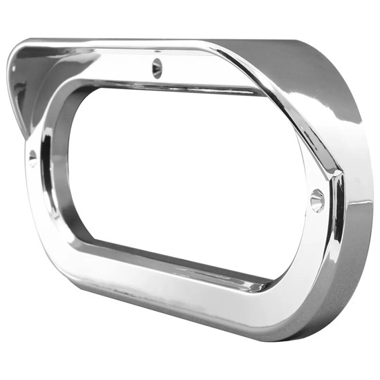 Chrome Oval Bezel With Visor for 6.5 Inch Grommet Mounted Light