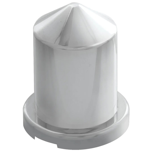 13/16 Inch Chrome Plastic Pointed Top Hat Lug Nut Cover, Push On