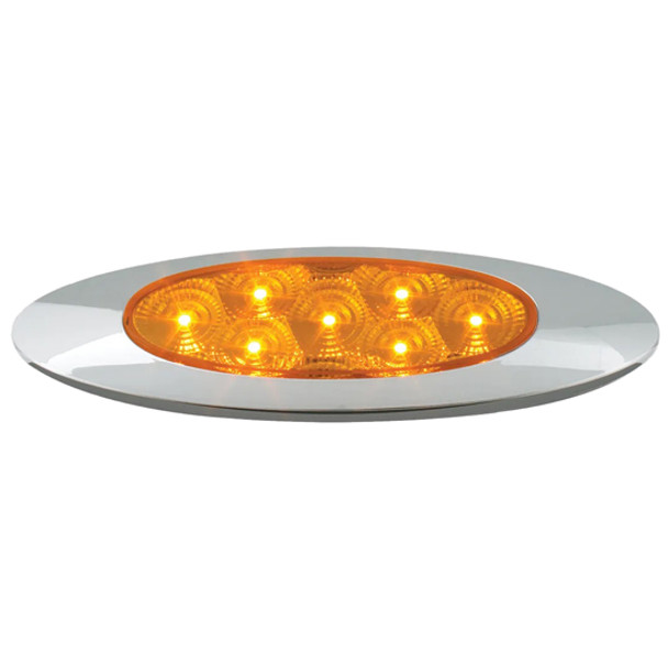 6 5/8 Inch Oval Ultra Thin Spyder Y2k 7 Diode Light W/ Chrome Bezel