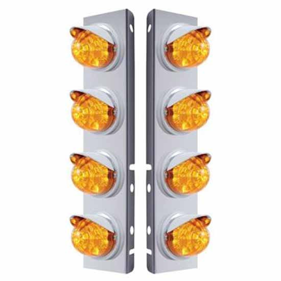 SS Front Air Cleaner Bracket W/ 8X 17 LED Reflector Watermelon Lights