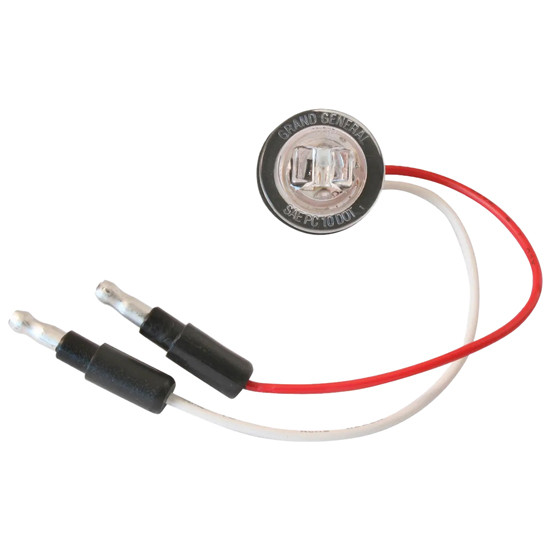 1 Inch Mini Push/Screw-in Wide Angle Marker Light - Red LED / Clear Lens