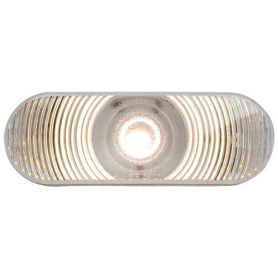 6.5 Inch Oval Single LED Back Up Light - White LED / Clear Lens