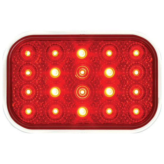 Red Rectangle Low Profile Spyder 20 LED Stop Turn Tail Light