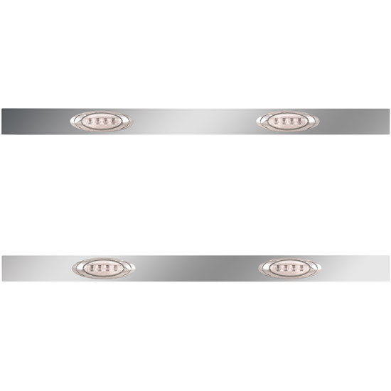 2.5 X 44 Inch Sleeper Panels W/ 2 P1 Amber/Clear LED Lights For Peterbilt 567, 579 W/ 44 Inch Sleeper W/O Extenders