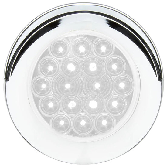 4 Inch Flange Mount LED Back Up Light With Twist On Bezel And 3-Prong Connection