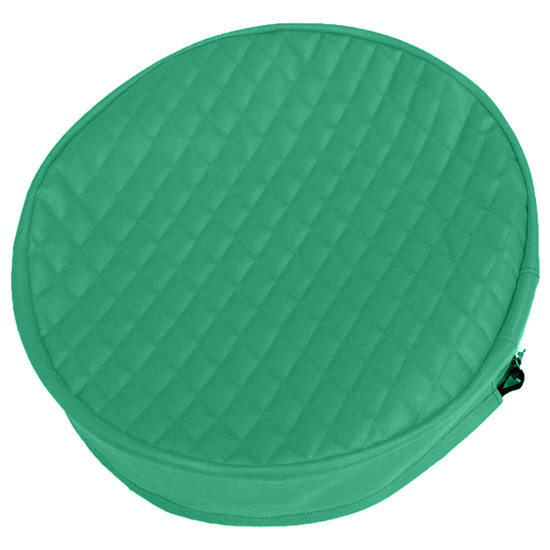 Robert James 26 Inch Teal Quilted Vinyl Fuel Tank End Covers W/ 5 Inch Skirt For Peterbilt