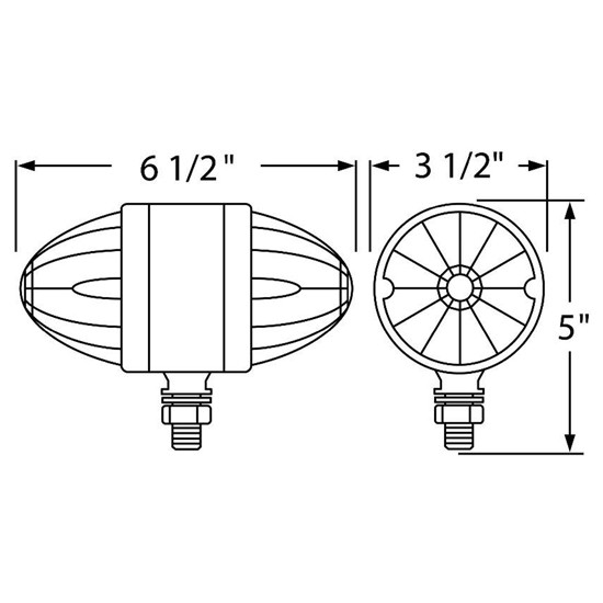 17 Diode Dual Function Reflector Double Face Light - Amber LED / Amber Lens