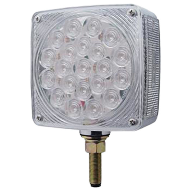 Square Double Face Turn Signal Light - Amber LED / Clear Lens Square Double Face Turn Signal Light - Amber LED / Clear Lens