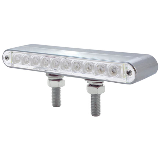 6 1/2 Inch 20 Diode Dual Face Light Bar - Amber & Red LED / Clear Lens
