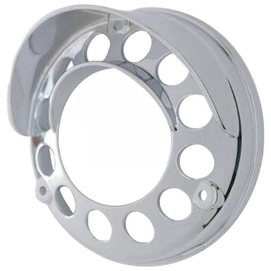 Chrome Plastic Light Bezel With Double Visor For Double Face Turn Signal Light