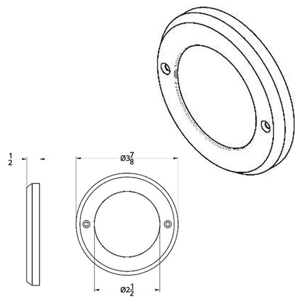 Chrome Plastic Light Bezel With Mirror Lens For 2.5 Inch LED Lights Chrome Plastic Light Bezel With Mirror Lens For 2.5 Inch LED Lights
