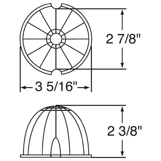 17 Diode Watermelon Reflector Cab Light - Red LED / Red Lens